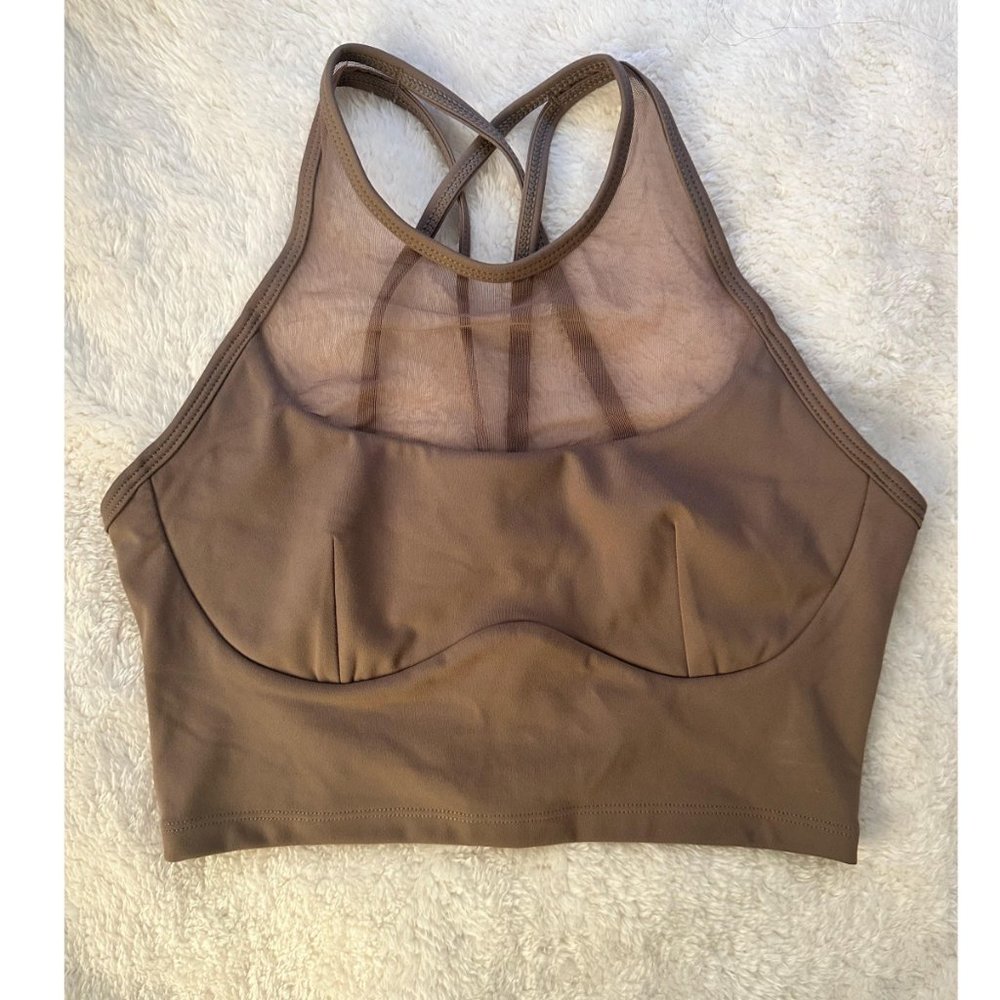 POPFLEX Celeste Mesh Crop Bralette in Leafless Tree Size S